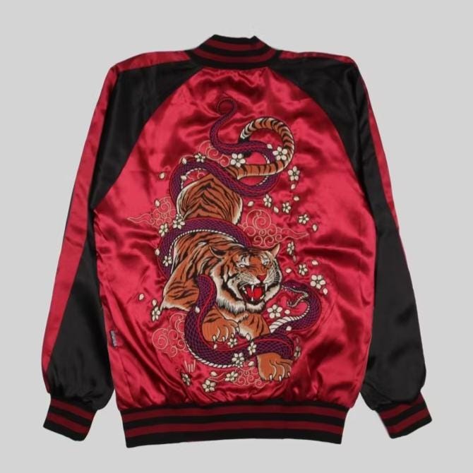 Tiger Snake Sukajan - Varsity Jacket - Japanese Streetwear - Style