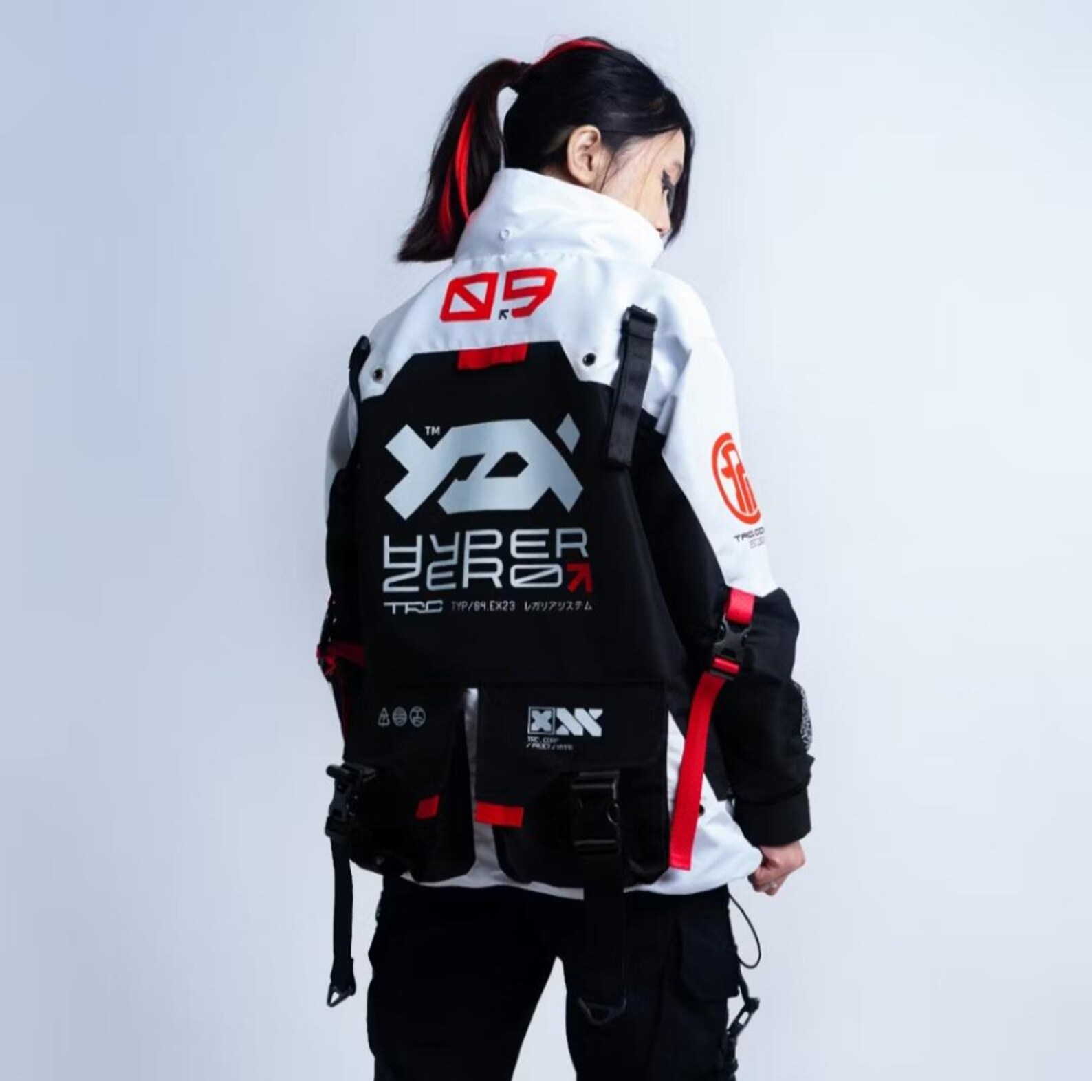 Robotics Racer Jacket White Black Tracker Suit Robotic Style Jacket - Track Suit - Cyborg ...