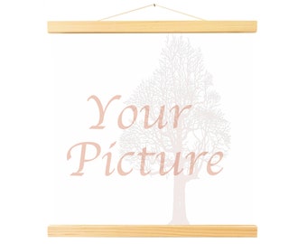 Magnetic Wood Poster-Hanger | Magnetic Hanging Frame | Made in Canada | Natural solid pine