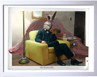 Rabbitman Dreams of Dark Matter, ©Ed Gendron 2022, Limited Edition of 40