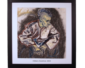 Punk Rocker, late-80's or early-90's, Oil Painting, FRAMED ready to hang