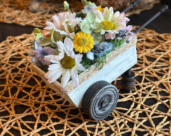 Mini Wheelbarrow, Changeable, Tiered Tray Decor