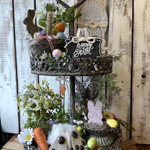 Large Tiered Tray, Easter Bundle: Bunny, Basket, Peeps