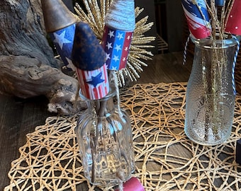 Fireworks, Tiered Tray Decor, Memorial Day, 4th of July, Red White Blue, Patriotic