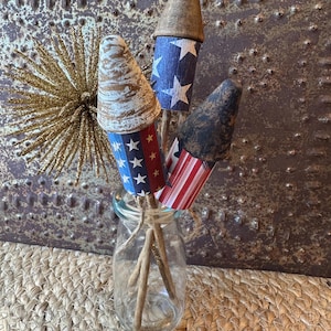 Fireworks, Tiered Tray Decor, Memorial Day, 4th of July, Red White Blue, Patriotic