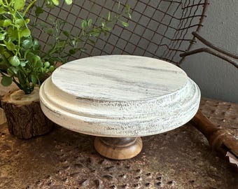 Round, 5”, Pedestal, Wood Riser, Small, Mini