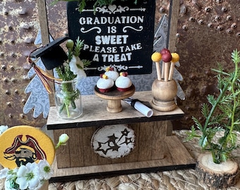 5” Stand, Graduation Magnet Set: Roadside Stand or Cart, Tiered Tray Decor