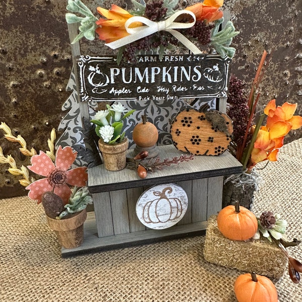 Pumpkins, Roadside Stand, Magnetic, Tiered Tray Decor, Fall Cloche