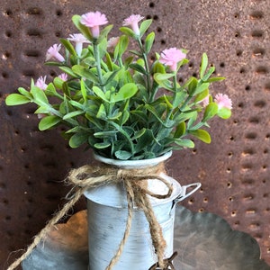Tiny Milk Can, Tray Decor, Weathered, White Distressed or Bare Tin
