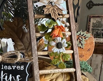 Fall Mini Ladder with Charm, Charm also sold separately, Tray Decor, Changeable