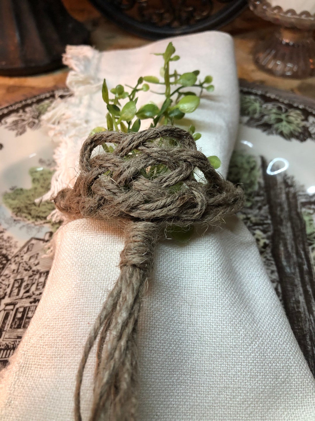 Napkin Ring Set, Celtic Knot, Set of 4, St Patricks Day, Rustic Decor