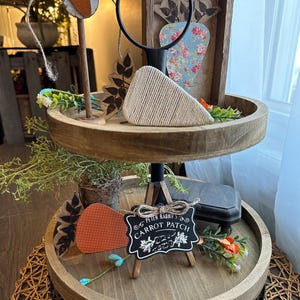 Magnetic Carrot Patch Tiered Tray Decor, Farm Truck Stand Set