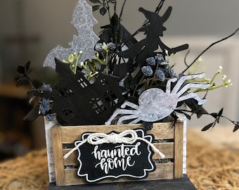 Haunted House Magnet Set: Witch, Spider, Bat