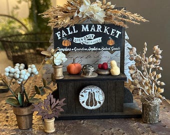 Fall Market Set, 5” Roadside Stand or Cart: Magnetic, Tiered Tray Decor