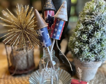 Fireworks, Tiered Tray Decor, Memorial Day, 4th of July, Red White Blue, Patriotic