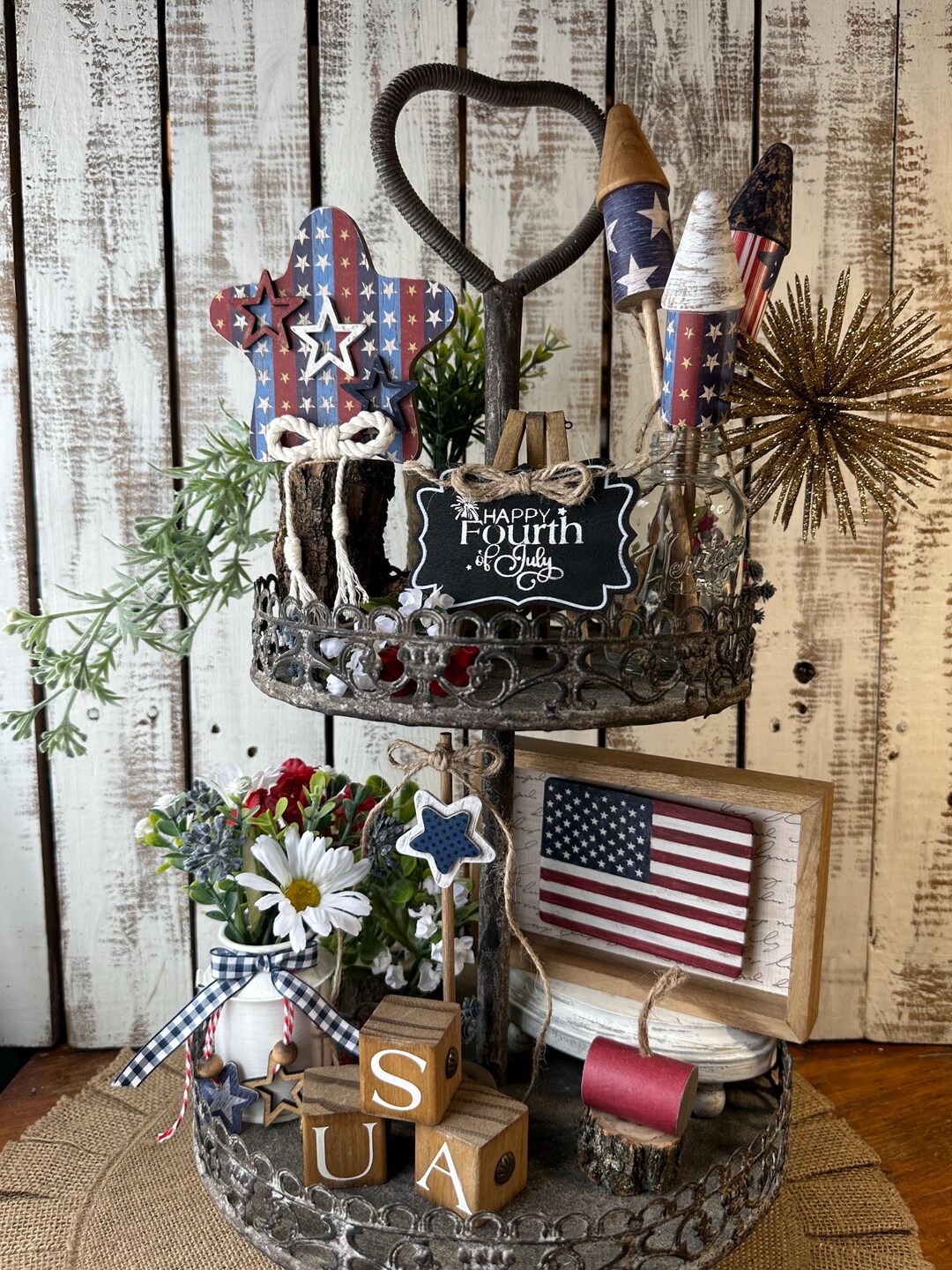 Tiered Tray Bundle, Patriotic, Memorial Day, 4th of July, Fireworks ...