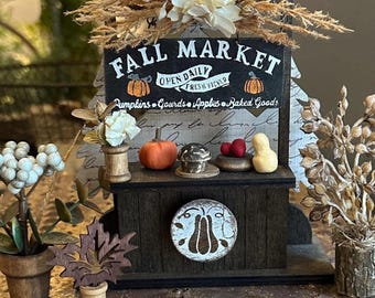 Fall Market Set, 5” Roadside Stand or Cart: Magnetic, Tiered Tray Decor