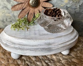 Oval Riser, 3x5, Tier Tray Decor, Wood Pedestal,  Farmhouse