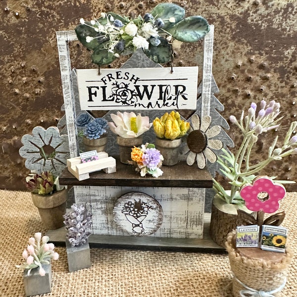 Flowers, Roadside Stand, Magnetic, Tiered Tray Decor, Spring Summer, (Stand Sold Seperately)