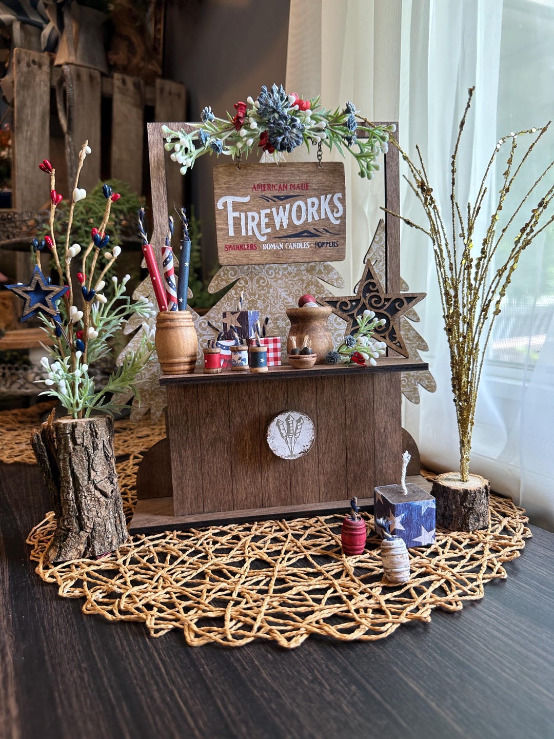Fireworks, 11” Roadside Stand or Cart: Magnetic, Interchangeable ...