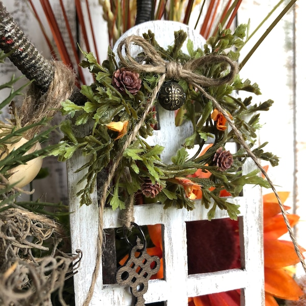 Fall Wreath, Miniature Fall Wreath for Mini Door, Mini Chair, Mini Bench, Decorative Tray Decor