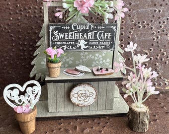 5” Stand, Sweetheart Cafe Magnet Set: Roadside Stand or Cart, Valentine's Day, Candy Decor