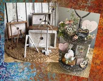 Frame, Easel & Post Set, Rectangle Frame, Tiered Tray Decor, Changeable, Magnetic