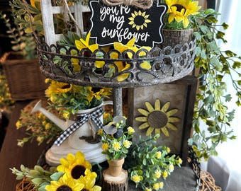 Sunflower, Tiered Tray Bundle, Mini Window, Bee