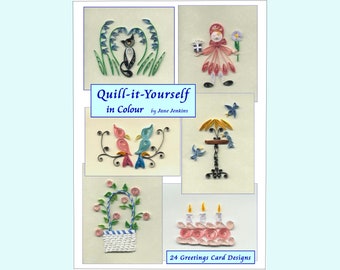 Jane Jenkins' Learn to Quill "24 QUILLED GREETINGS CARDS"