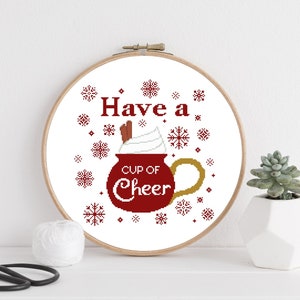 Cup of Cheer Cross Stitch Pattern