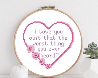 I Love You - Cruel Summer Cross Stitch Pattern