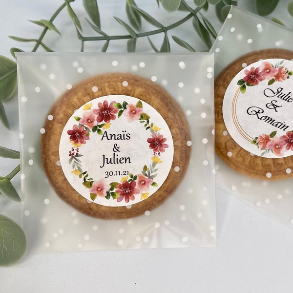 Pochon plastique personnalisé pour biscuit Mariage Anniversaire Baptême - Vide