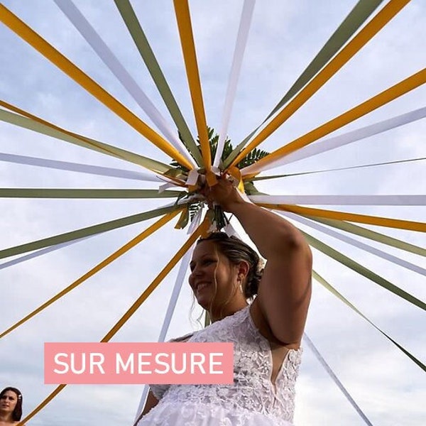 Ronde de rubans "Personnalisée" Mariage Bouquet de Mariée Jeu des rubans à couper Fait Mains à Toulon France Atelier de Prunette