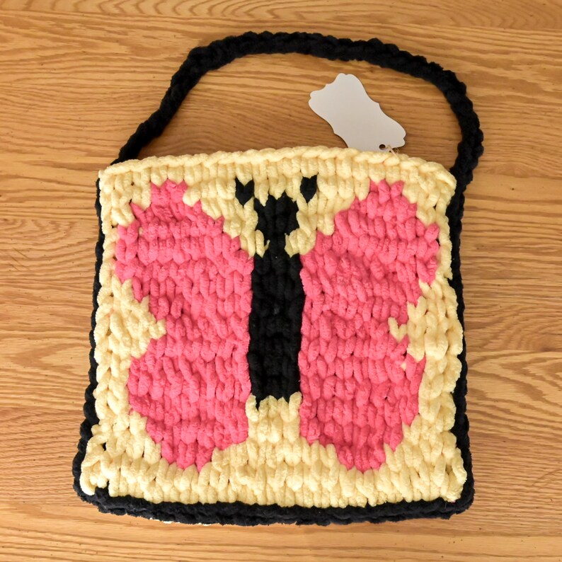 Stocking Bags Butterfly Party Gift Bags Loop yarn Bags Butterfly Gift Bags with black Handle Christmas Stocking Bags
