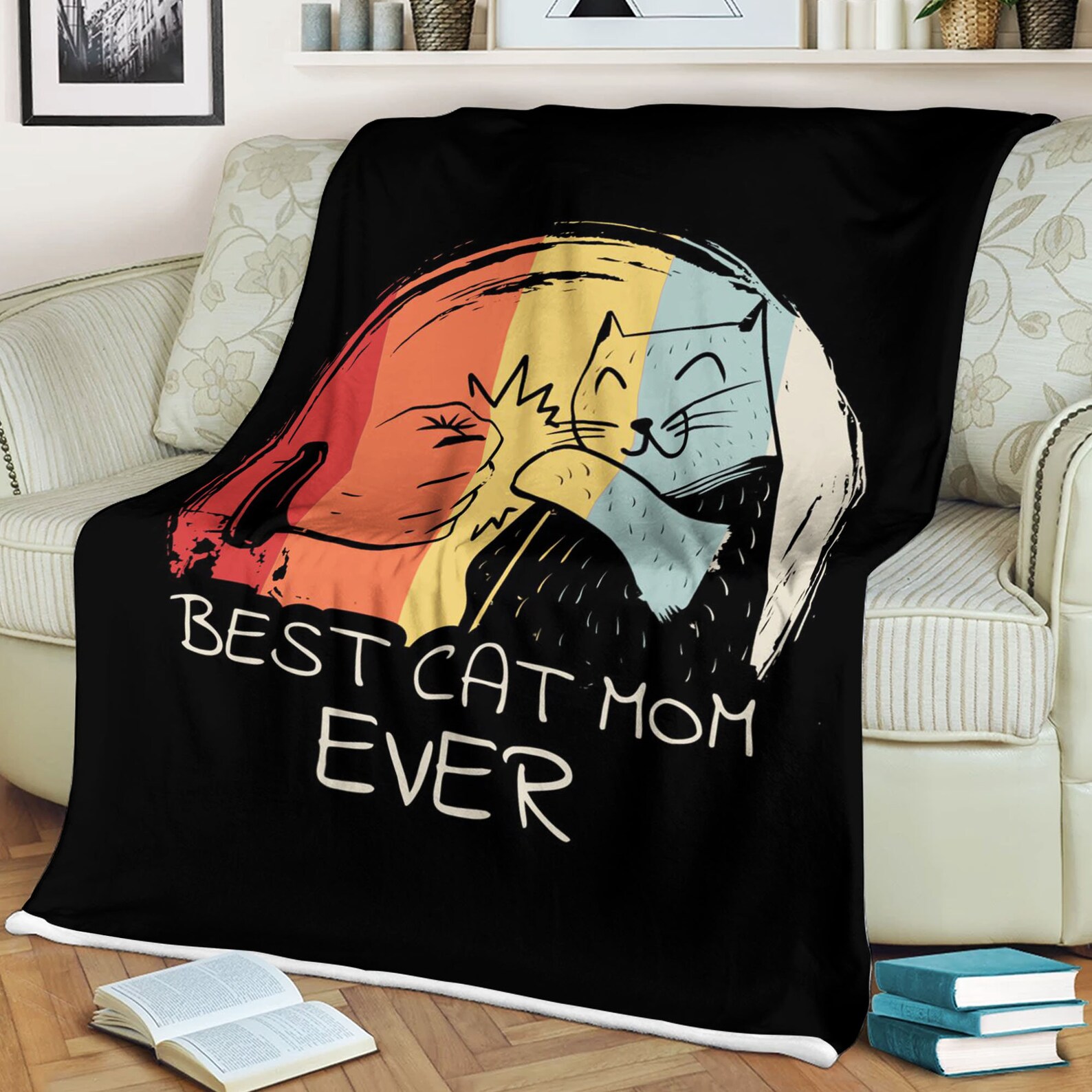 Personalized Cat Mom BlanketBest Cat Mom Ever BlanketVintage Etsy