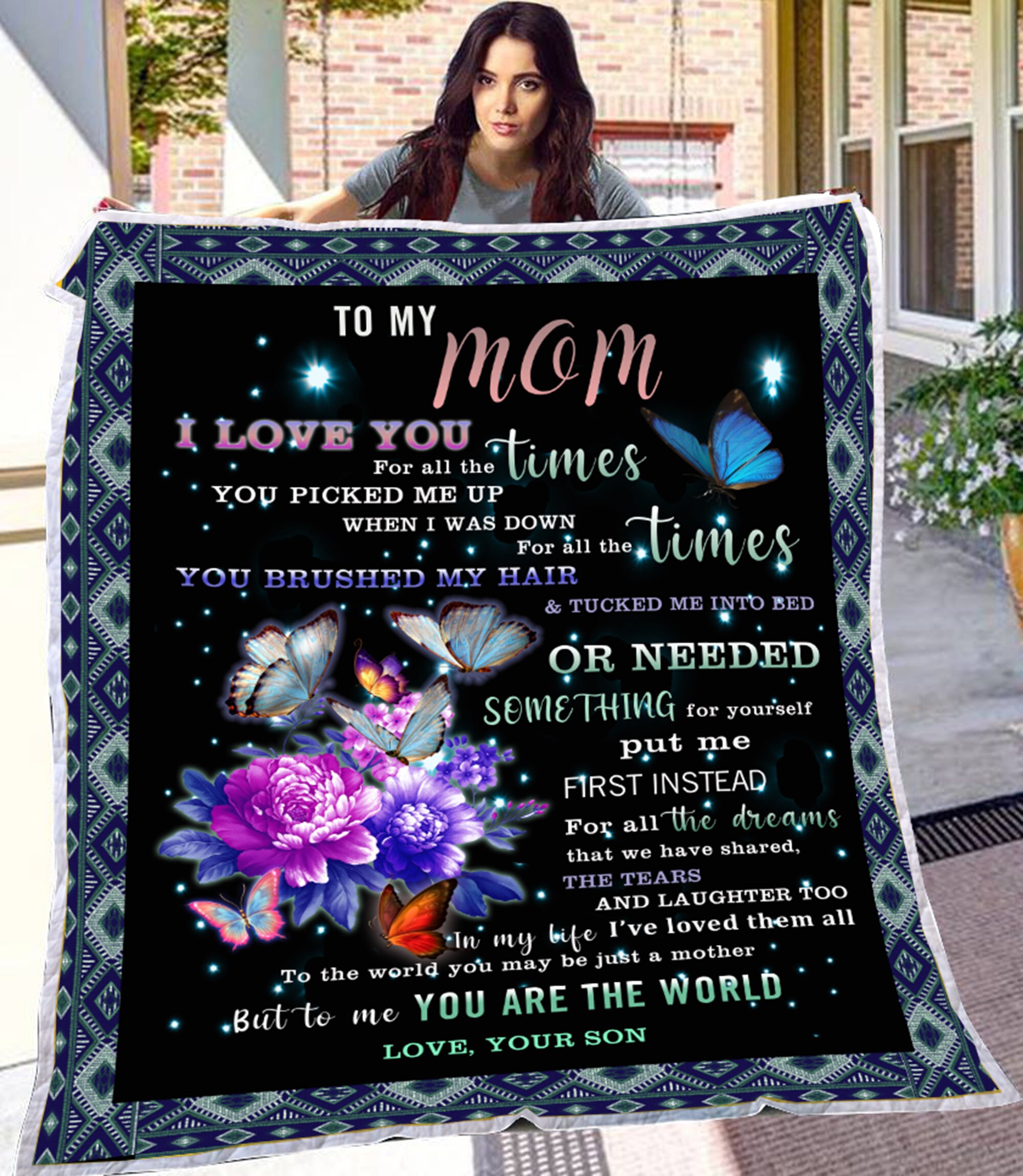 Personalized To My Mom Blanket Love Mom From Son Blanket Etsy