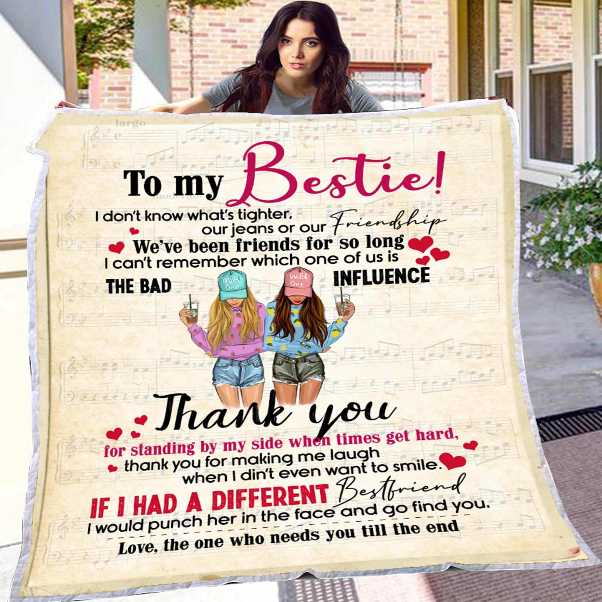 Personalized To My Bestie Blanket Letter Besties Music Etsy