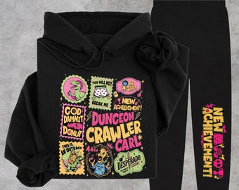 Chándal de Carl de Dungeon Crawler, merchandising de DCC, conjunto a juego aprobado por Princess Donut, regalo de DCC para él, regalo para ella, sudadera con capucha, regalo para amantes de los libros.
