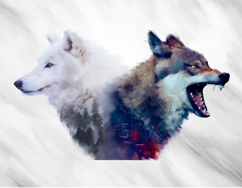 decorations forest art Mural art wolves nature print art art Illustration animals posters