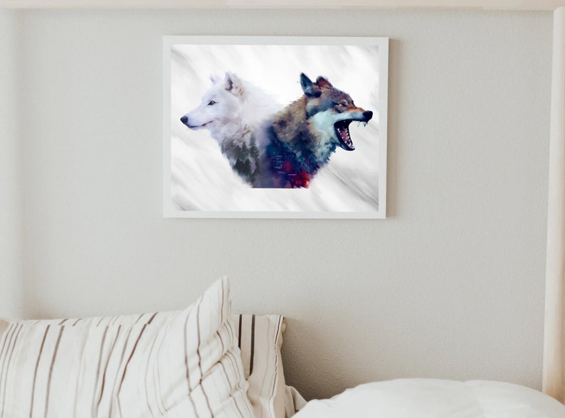 decorations forest art Mural art wolves nature print art art Illustration animals posters