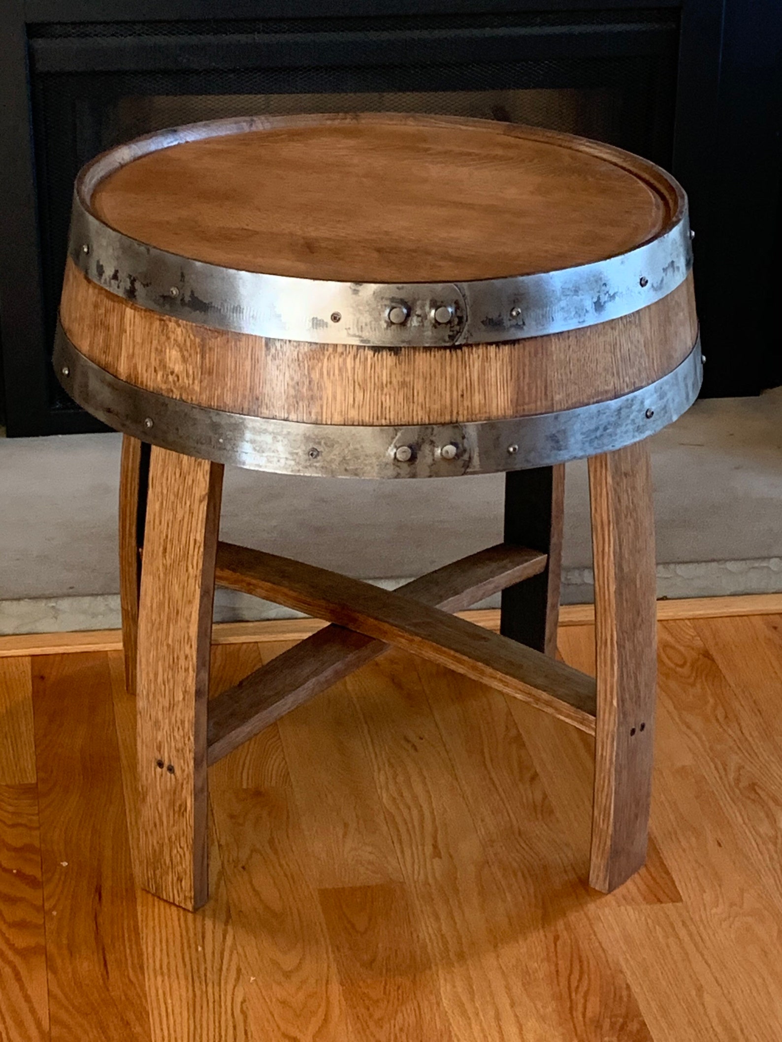 End Table Made from Authentic Whiskey Barrel Etsy