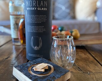 Norlan Whisky Glass - VAILD- (Black) - Single Glass - Microfiber Polishing Cloth Included