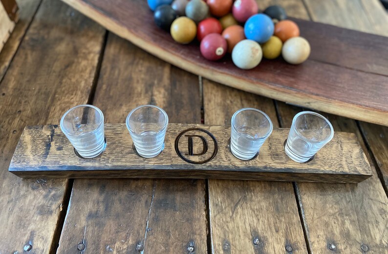 Personalized Shot Glass Flight Tray Made From an Authentic Etsy