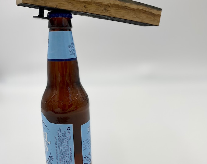Bottle Opener made from Authentic Whiskey Barrel Stave || Craft Beer Gift