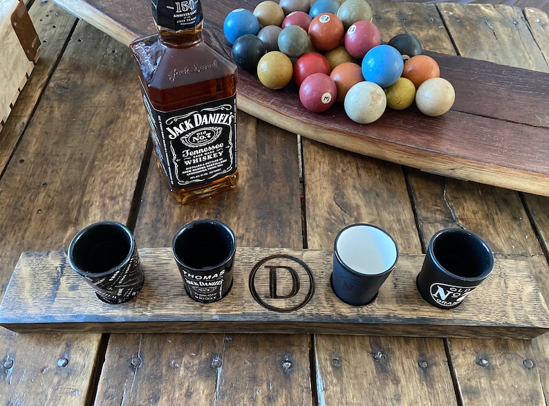 Personalized Shot Glass Flight Tray Made From an Authentic Etsy