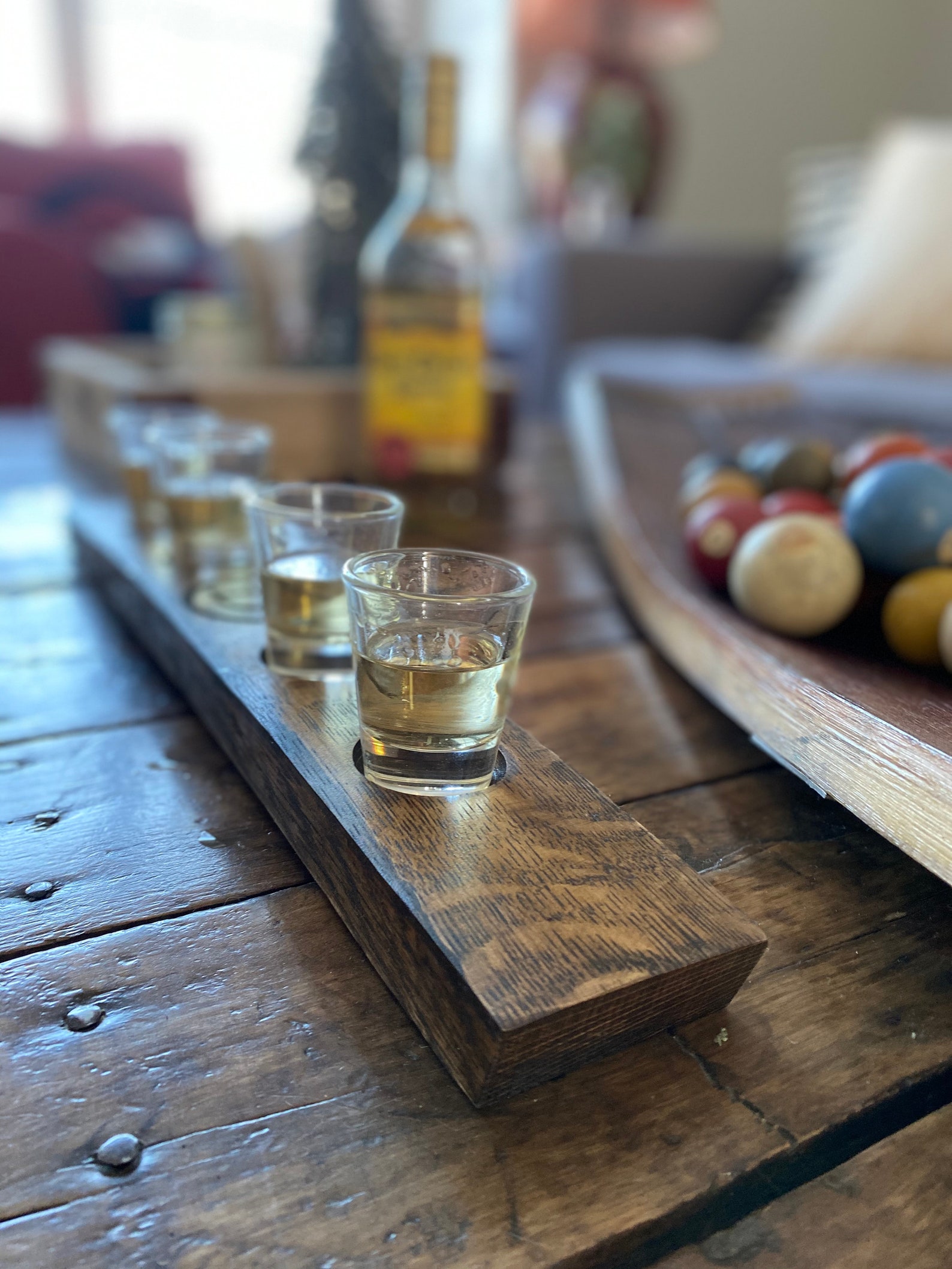 Personalized Shot Glass Flight Tray Made From an Authentic Etsy