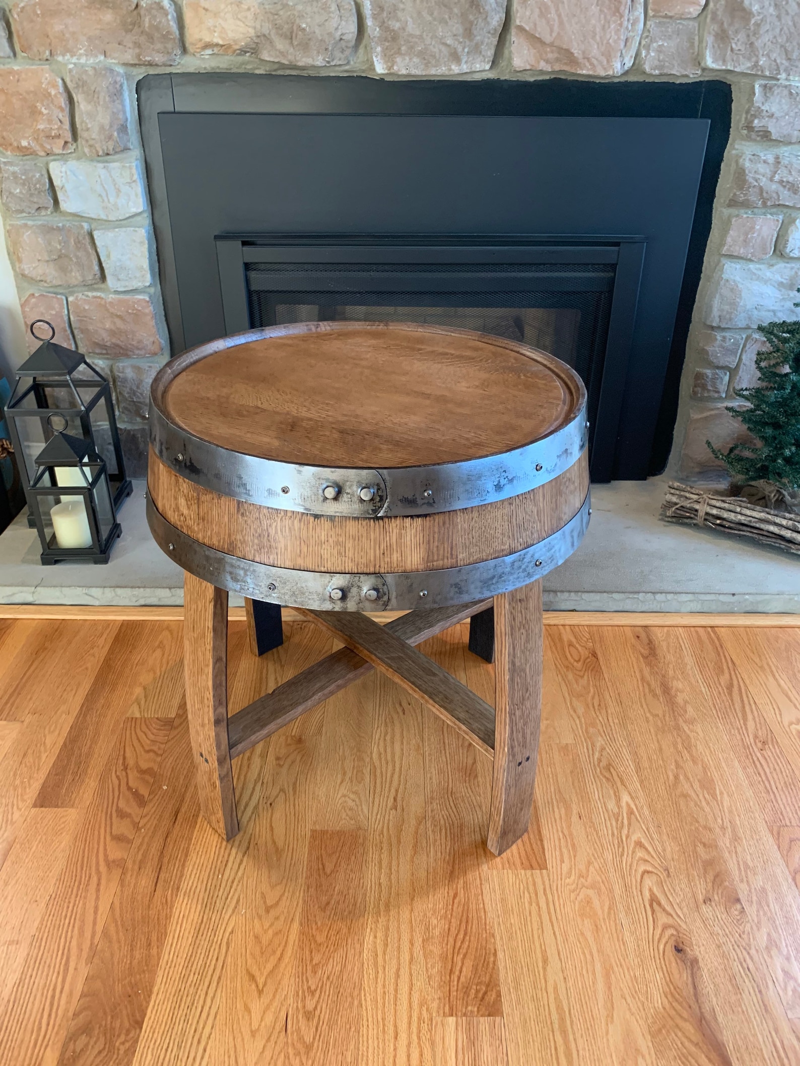 End Table Made from Authentic Whiskey Barrel Etsy