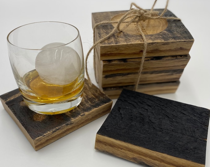 Whiskey Barrel Coaster | Bourbon Barrel Coaster | Personalized