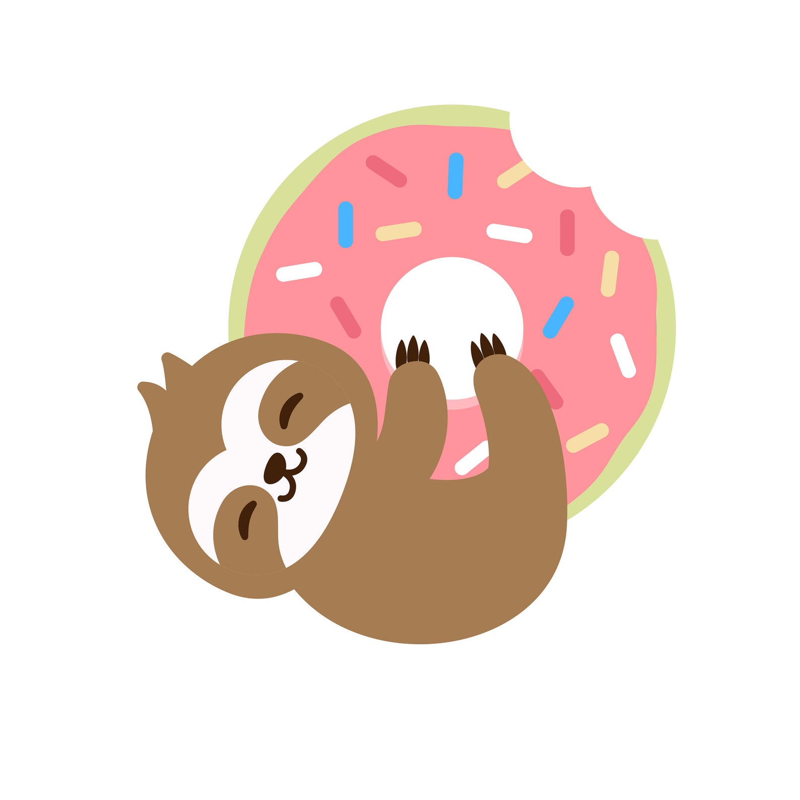 Download Sloth hug Donut SVG Sloth SVG Files Donut SVG Layered | Etsy