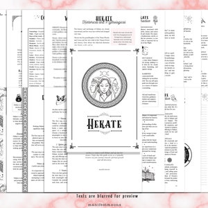 Hekate Goddess Grimoire Printable, Book of Shadows, Hecate, Goddess of Witchcraft, Hekate Altar ...